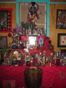 The main altar of the voodoo temple