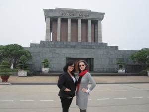 Chilling with my pal Theano outside of Uncle Ho's tomb