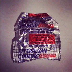 No, it's not a condom. It's the best damn hangover cure in the universe. 